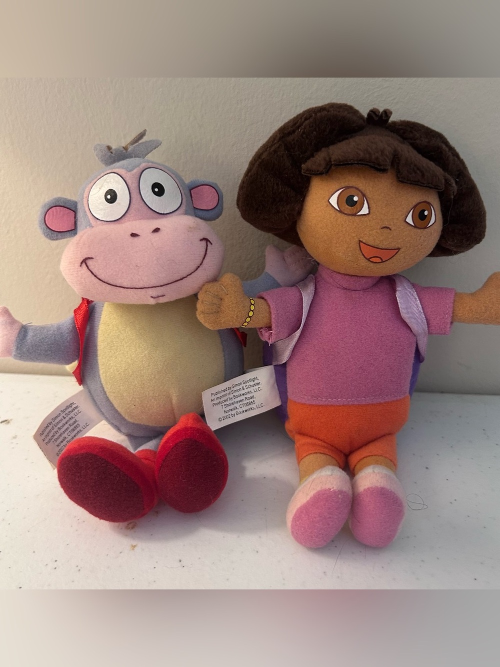 Dora the Explorer & Boots Plush 2002 Backpack Books / Bookworks Promo RARE